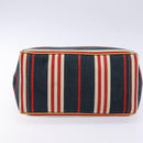 BURBERRY Blue Label Hand Bag Canvas Navy Silver Auth ti3410-5