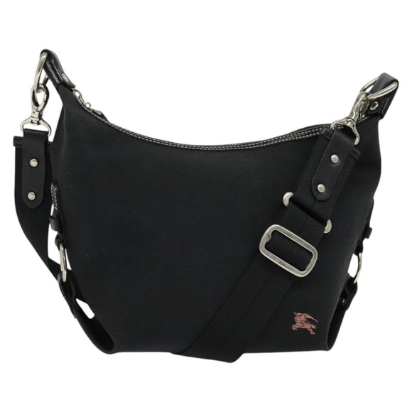 BURBERRY Blue Label Shoulder Bag Canvas Black Silver Auth ti3411