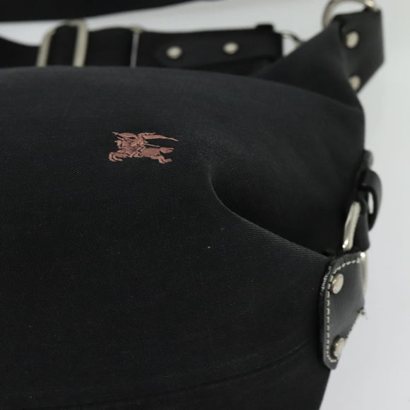 BURBERRY Blue Label Shoulder Bag Canvas Black Silver Auth ti3411