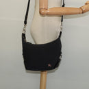 BURBERRY Blue Label Shoulder Bag Canvas Black Silver Auth ti3411-20