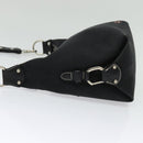 BURBERRY Blue Label Shoulder Bag Canvas Black Silver Auth ti3411-4