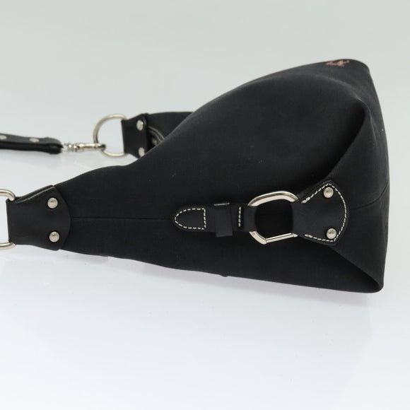 BURBERRY Blue Label Shoulder Bag Canvas Black Silver Auth ti3411