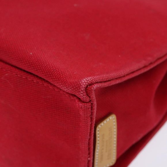 BURBERRY Blue Label Hand Bag Canvas Red Silver Auth ti3412