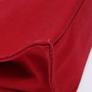 BURBERRY Blue Label Hand Bag Canvas Red Silver Auth ti3412-15