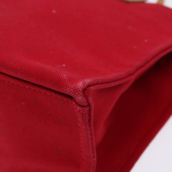 BURBERRY Blue Label Hand Bag Canvas Red Silver Auth ti3412