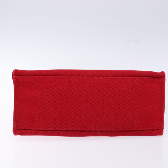 BURBERRY Blue Label Hand Bag Canvas Red Silver Auth ti3412