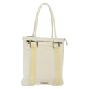 BURBERRY Tote Bag Leather White Gold Auth ti3413-1