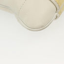 BURBERRY Tote Bag Leather White Gold Auth ti3413-14