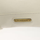 BURBERRY Tote Bag Leather White Gold Auth ti3413-17