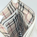 BURBERRY Tote Bag Leather White Gold Auth ti3413-19