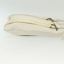 BURBERRY Tote Bag Leather White Gold Auth ti3413-3