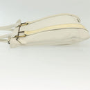 BURBERRY Tote Bag Leather White Gold Auth ti3413-4