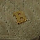 BALLY Shoulder Bag Leather Beige Gold Auth ti3414-14