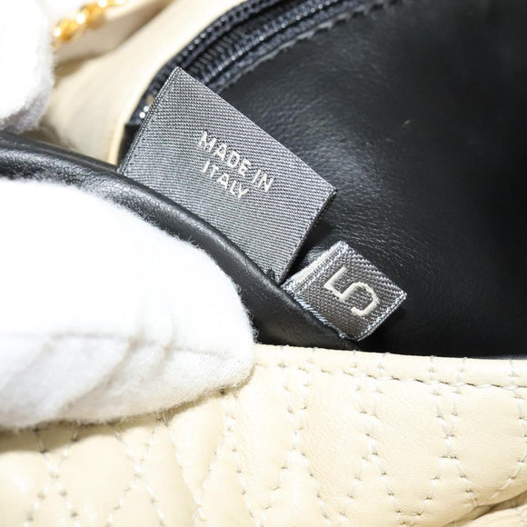 BALLY Shoulder Bag Leather Beige Gold Auth ti3414