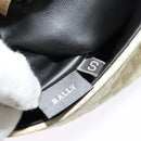 BALLY Shoulder Bag Leather Beige Gold Auth ti3414-22
