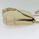 BALLY Shoulder Bag Leather Beige Gold Auth ti3414-5