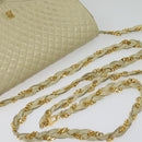 BALLY Shoulder Bag Leather Beige Gold Auth ti3414-7