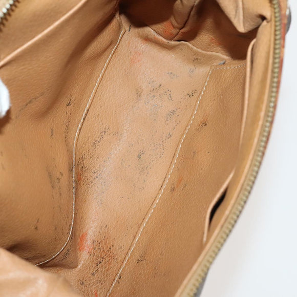 FENDI Celine Zucca Canvas Macadam Canvas Bag PVC 2Set Beige Brown Auth ti3415