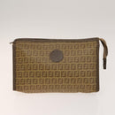 FENDI Celine Zucca Canvas Macadam Canvas Bag PVC 2Set Beige Brown Auth ti3415-2