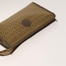 FENDI Celine Zucca Canvas Macadam Canvas Bag PVC 2Set Beige Brown Auth ti3415-5