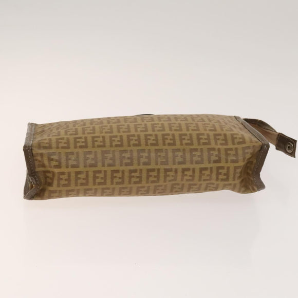 FENDI Celine Zucca Canvas Macadam Canvas Bag PVC 2Set Beige Brown Auth ti3415