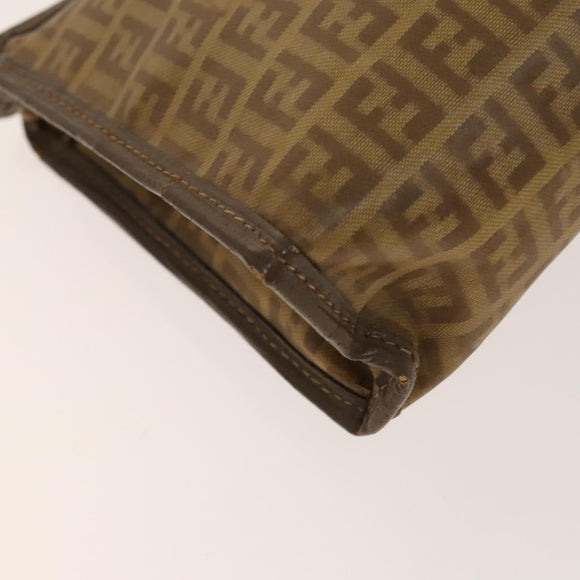 FENDI Celine Zucca Canvas Macadam Canvas Bag PVC 2Set Beige Brown Auth ti3415