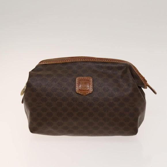 FENDI Celine Zucca Canvas Macadam Canvas Bag PVC 2Set Beige Brown Auth ti3415