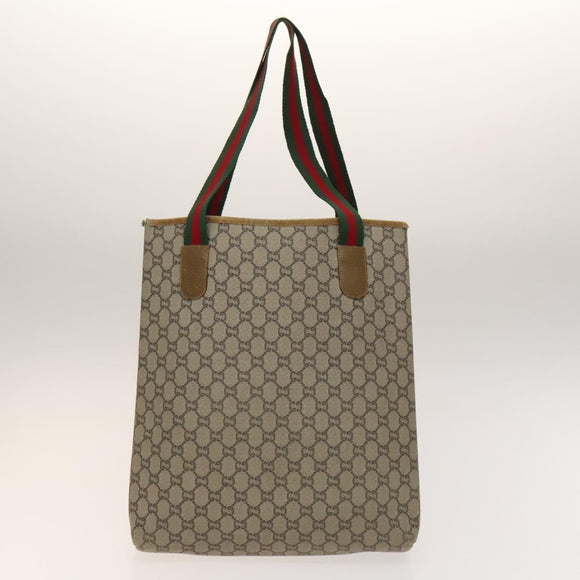 GUCCI GG Canvas GG Plus Supreme Shoulder Bag PVC 3Set Beige Auth ti3417