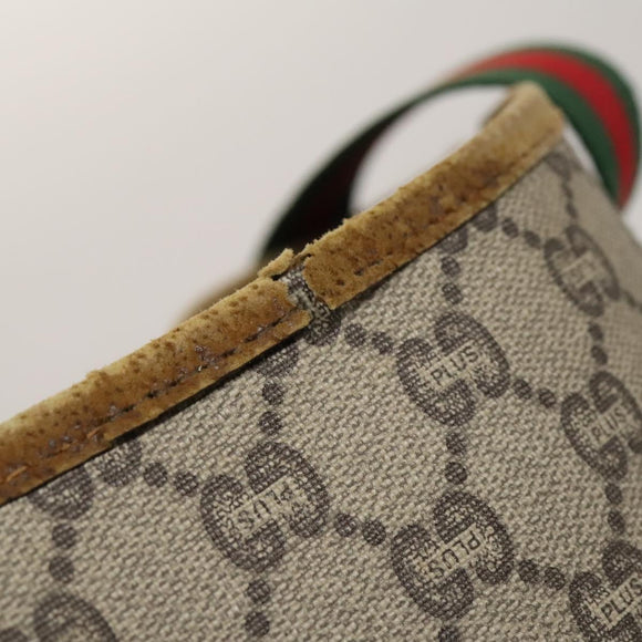 GUCCI GG Canvas GG Plus Supreme Shoulder Bag PVC 3Set Beige Auth ti3417