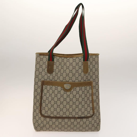 GUCCI GG Canvas GG Plus Supreme Shoulder Bag PVC 3Set Beige Auth ti3417