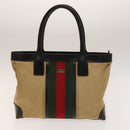GUCCI Hand Bag Canvas Nylon 2Set Black Beige Auth ti3418-10