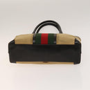 GUCCI Hand Bag Canvas Nylon 2Set Black Beige Auth ti3418-15
