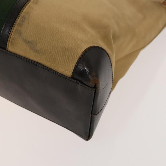 GUCCI Hand Bag Canvas Nylon 2Set Black Beige Auth ti3418