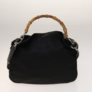 GUCCI Hand Bag Canvas Nylon 2Set Black Beige Auth ti3418-2