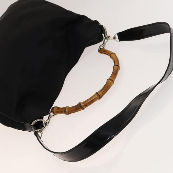 GUCCI Hand Bag Canvas Nylon 2Set Black Beige Auth ti3418