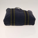 HERMES Fourre Tout Hand Bag Canvas 5Set Navy Black Red Auth ti3420-10