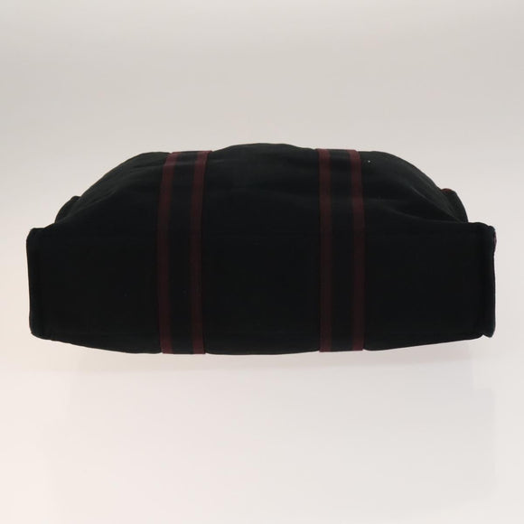 HERMES Fourre Tout Hand Bag Canvas 5Set Navy Black Red Auth ti3420