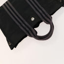 HERMES Fourre Tout Hand Bag Canvas 5Set Navy Black Red Auth ti3420-24