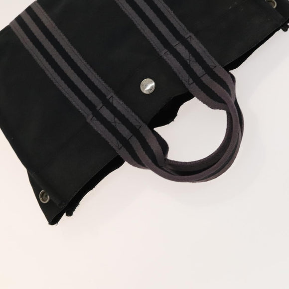 HERMES Fourre Tout Hand Bag Canvas 5Set Navy Black Red Auth ti3420