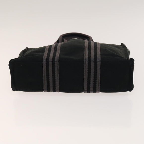 HERMES Fourre Tout Hand Bag Canvas 5Set Navy Black Red Auth ti3420