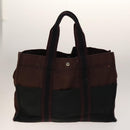 HERMES Fourre Tout Hand Bag Canvas 5Set Navy Black Red Auth ti3420-3