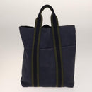 HERMES Fourre Tout Hand Bag Canvas 5Set Navy Black Red Auth ti3420-7
