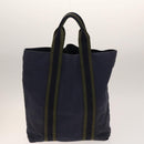 HERMES Fourre Tout Hand Bag Canvas 5Set Navy Black Red Auth ti3420-8