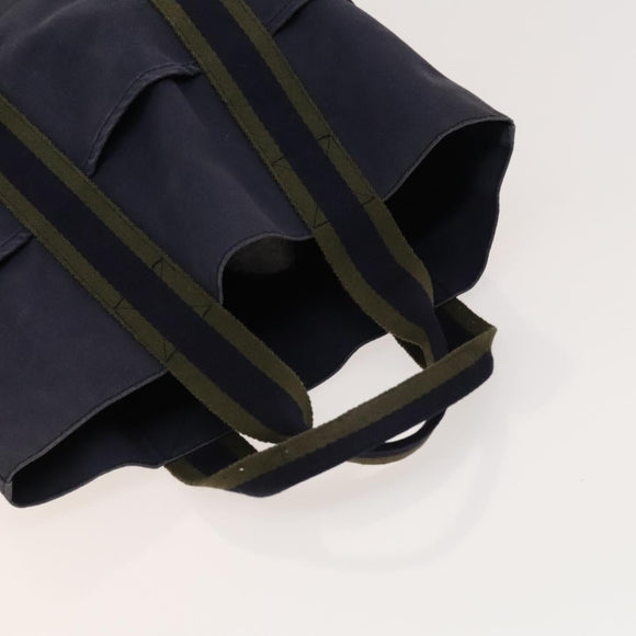 HERMES Fourre Tout Hand Bag Canvas 5Set Navy Black Red Auth ti3420