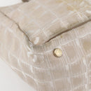 CHANEL New Travel Line Tote Bag Nylon Beige Gold CC Auth ti3422-11