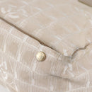 CHANEL New Travel Line Tote Bag Nylon Beige Gold CC Auth ti3422-12