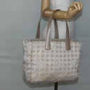 CHANEL New Travel Line Tote Bag Nylon Beige Gold CC Auth ti3422-22