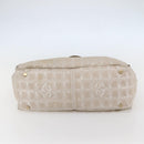 CHANEL New Travel Line Tote Bag Nylon Beige Gold CC Auth ti3422-9