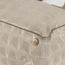 CHANEL New Travel Line Tote Bag Nylon Beige Gold CC Auth ti3423-14