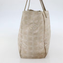 CHANEL New Travel Line Tote Bag Nylon Beige Gold CC Auth ti3423-3